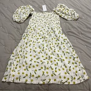 Anthropologie / Sea Folly Summer Crush Mini Dress in Olive Print